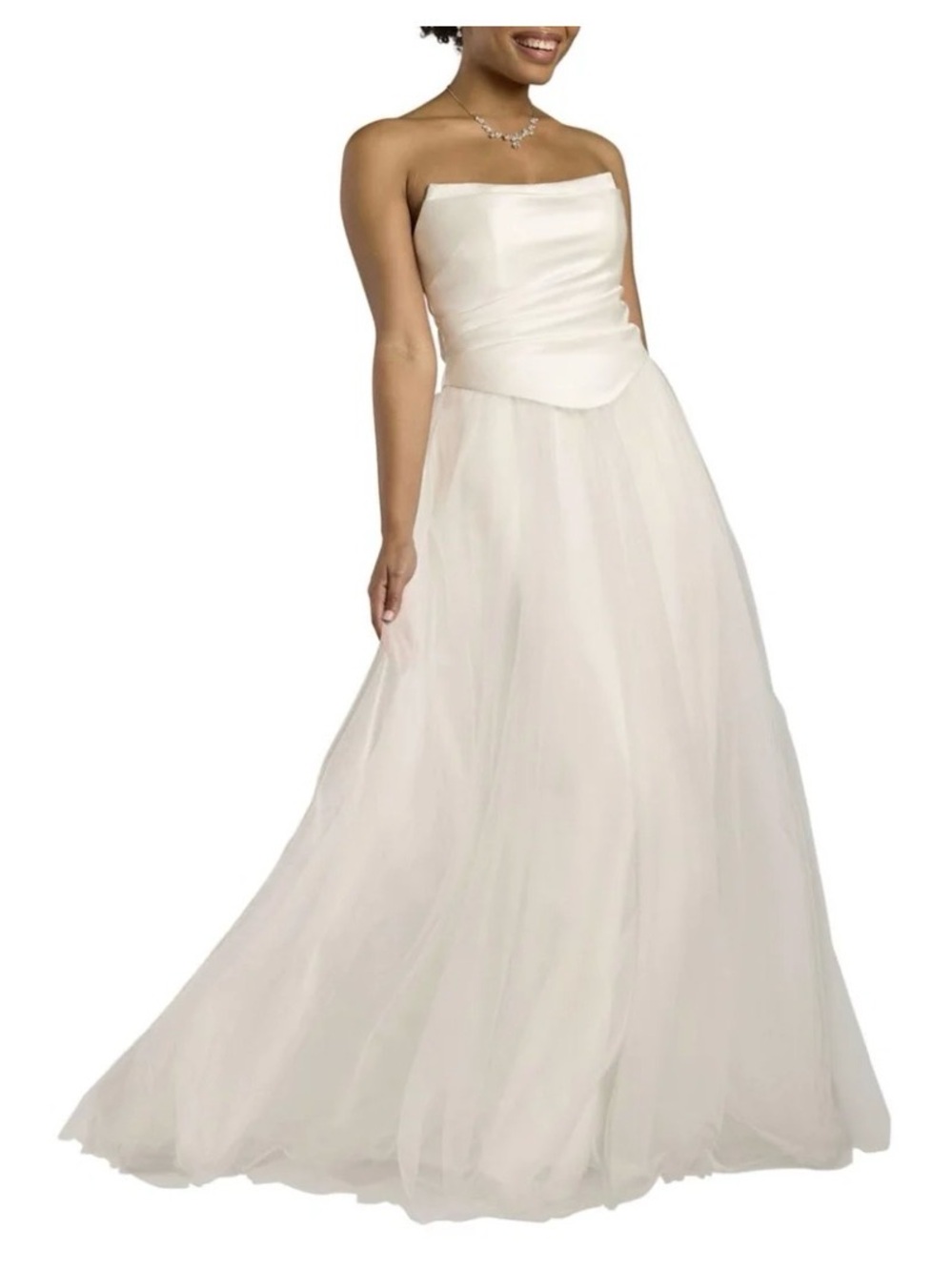 David’s Bridal, The Edit by DB Studio Women's Strapless Satin Sz 12, Tulle